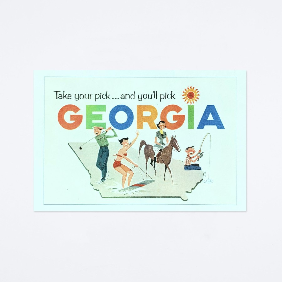 Found Image Press You'Ll Pick Georgia Postcard Regional