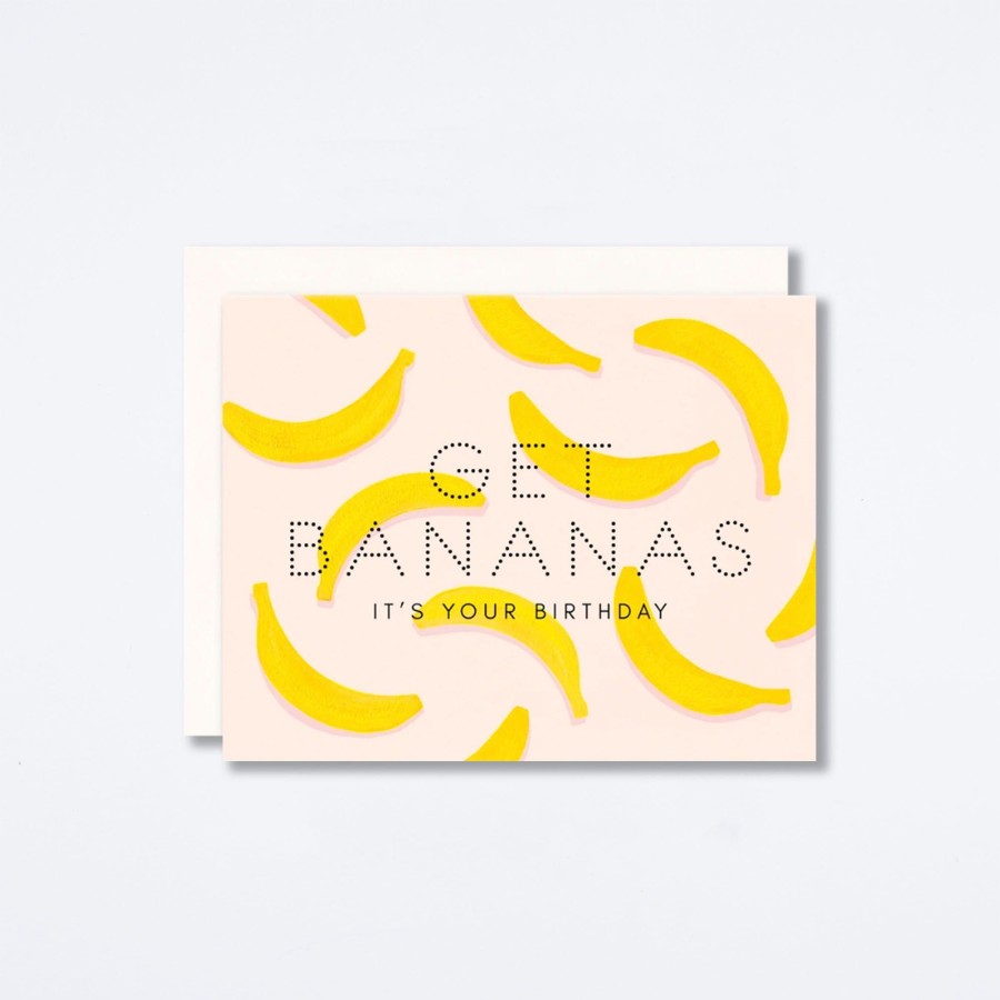 Girl W/ Knife Get Bananas Birthday Card Birthday