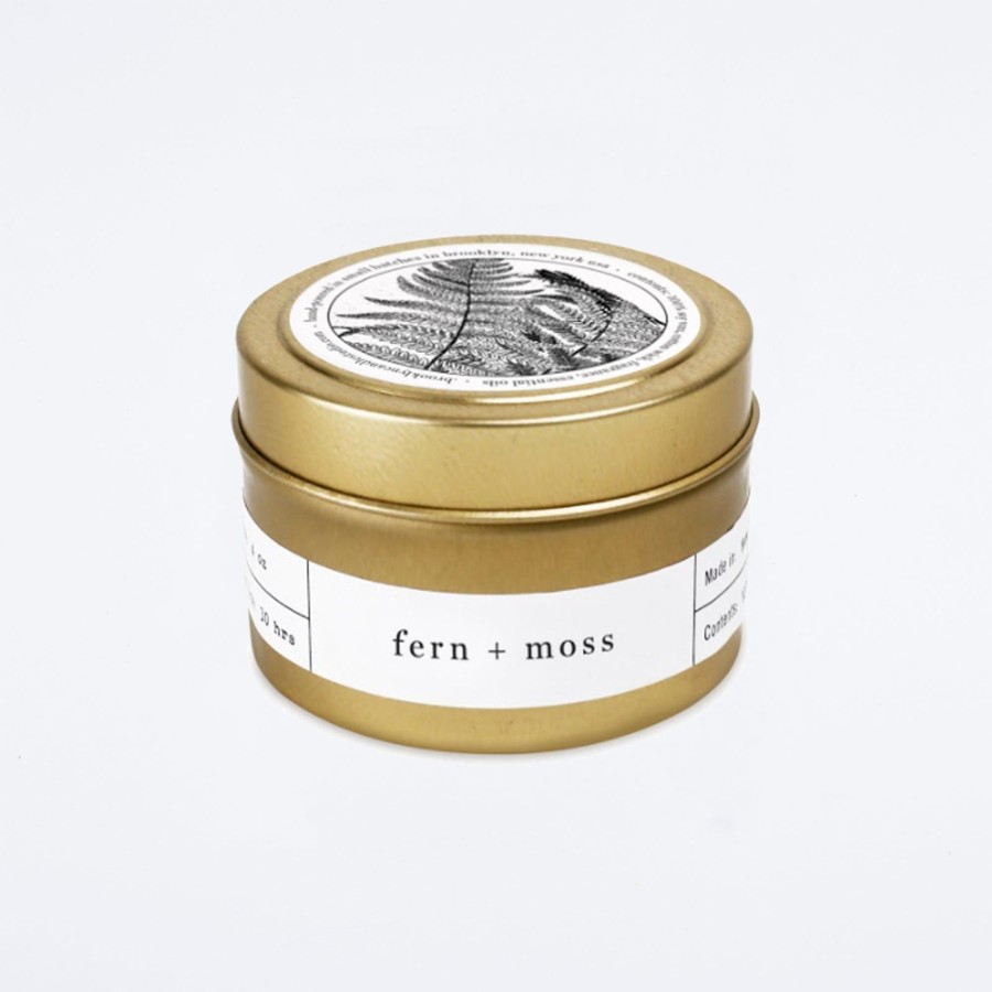 Brooklyn Candle Studio Fern And Moss Gold Travel Candle Candles