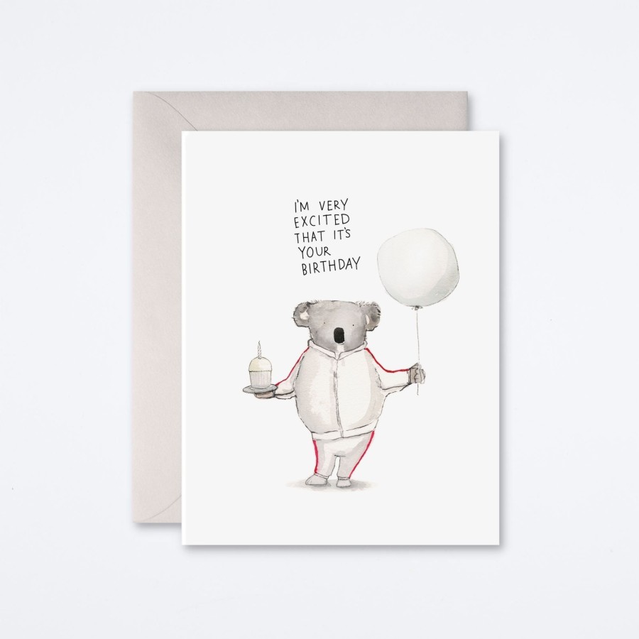 E Frances Paper Koala Birthday Excitement Card Birthday