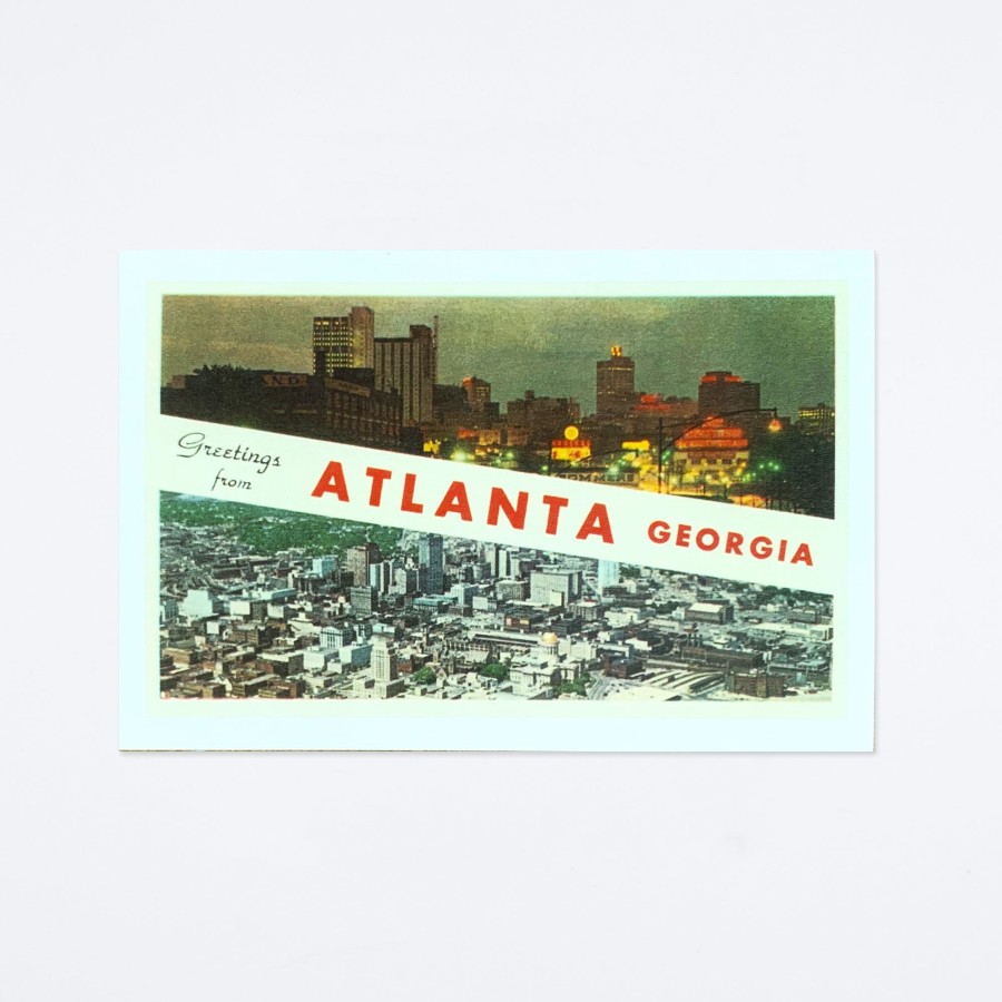 Found Image Press City Split Greetings From Atlanta Postcard Postcards