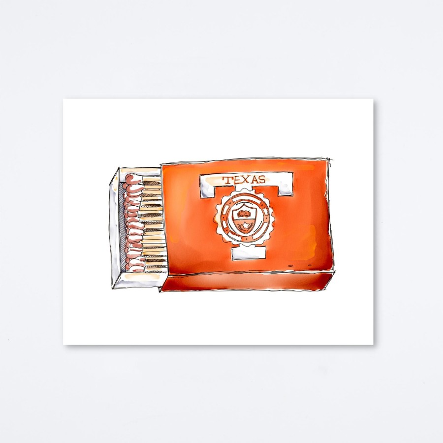 Mighty Strike Match Club Texas Longhorns Art Print Wall Art