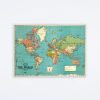 Cavallini & Co World Map 4 Wrap Wall Art