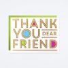 J Falkner Dear Friend Thank You Card Thank You