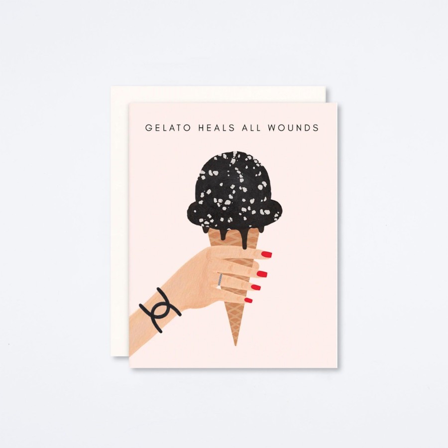 Girl W/ Knife Gelato Heals All Wounds Card Sympathy