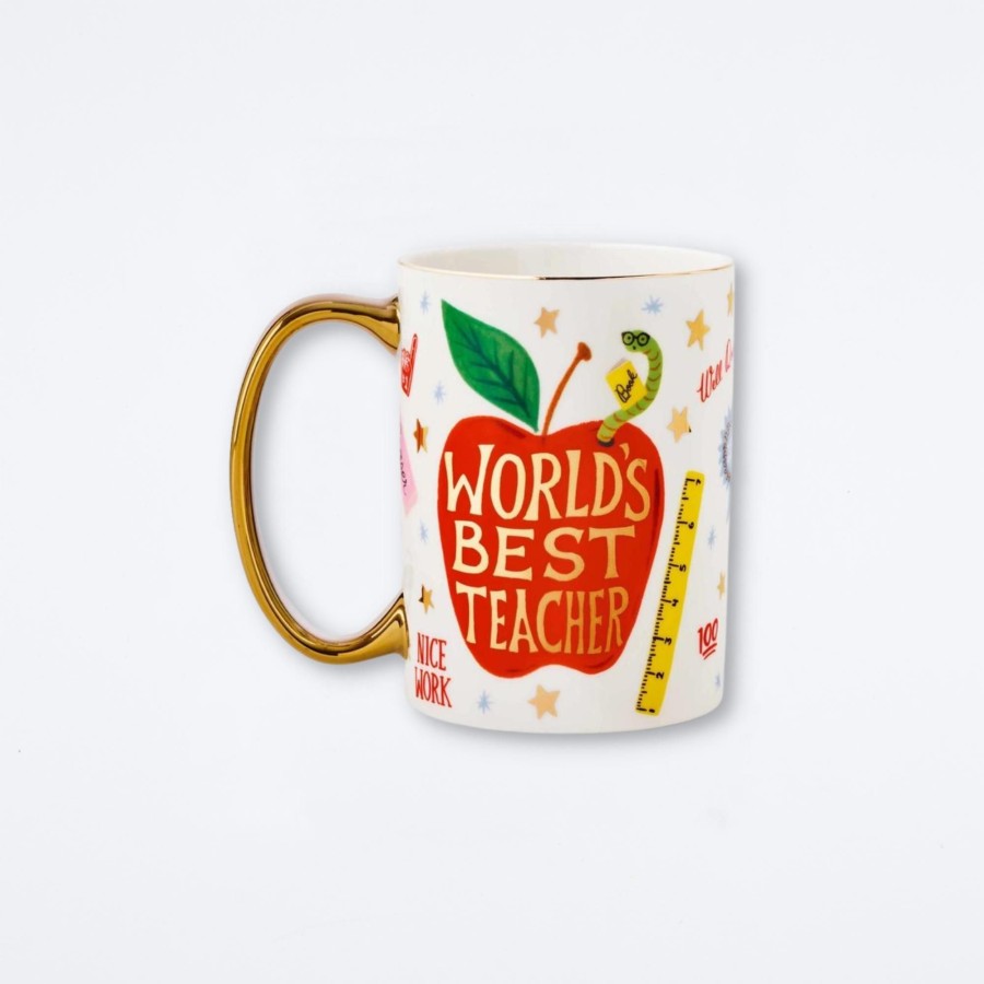 Rifle Paper Co World'S Best Teacher Porcelain Mug Home