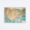 Cavallini & Co Usa Map Wrap Wall Art