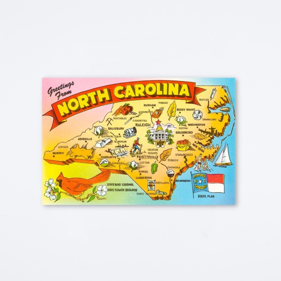 Found Image Press North Carolina Map Postcard Postcards