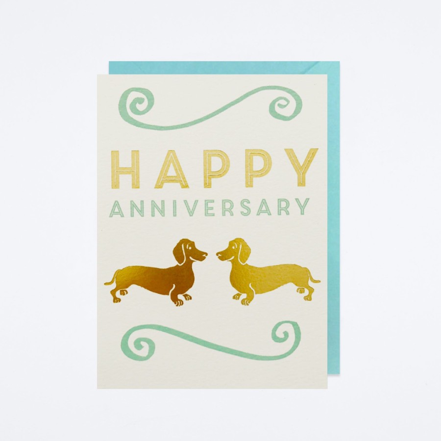 J Falkner Dachshunds Anniversary Card Love